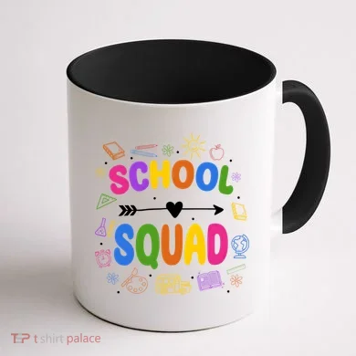 School Squad Colorful Education Fun Coffee Mug back