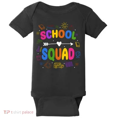 School Squad Colorful Education Fun Baby Bodysuit
