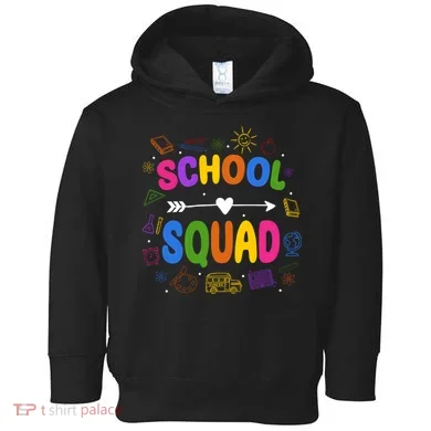 School Squad Colorful Education Fun Toddler Hoodie