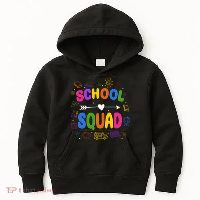 School Squad Colorful Education Fun Kids Hoodie