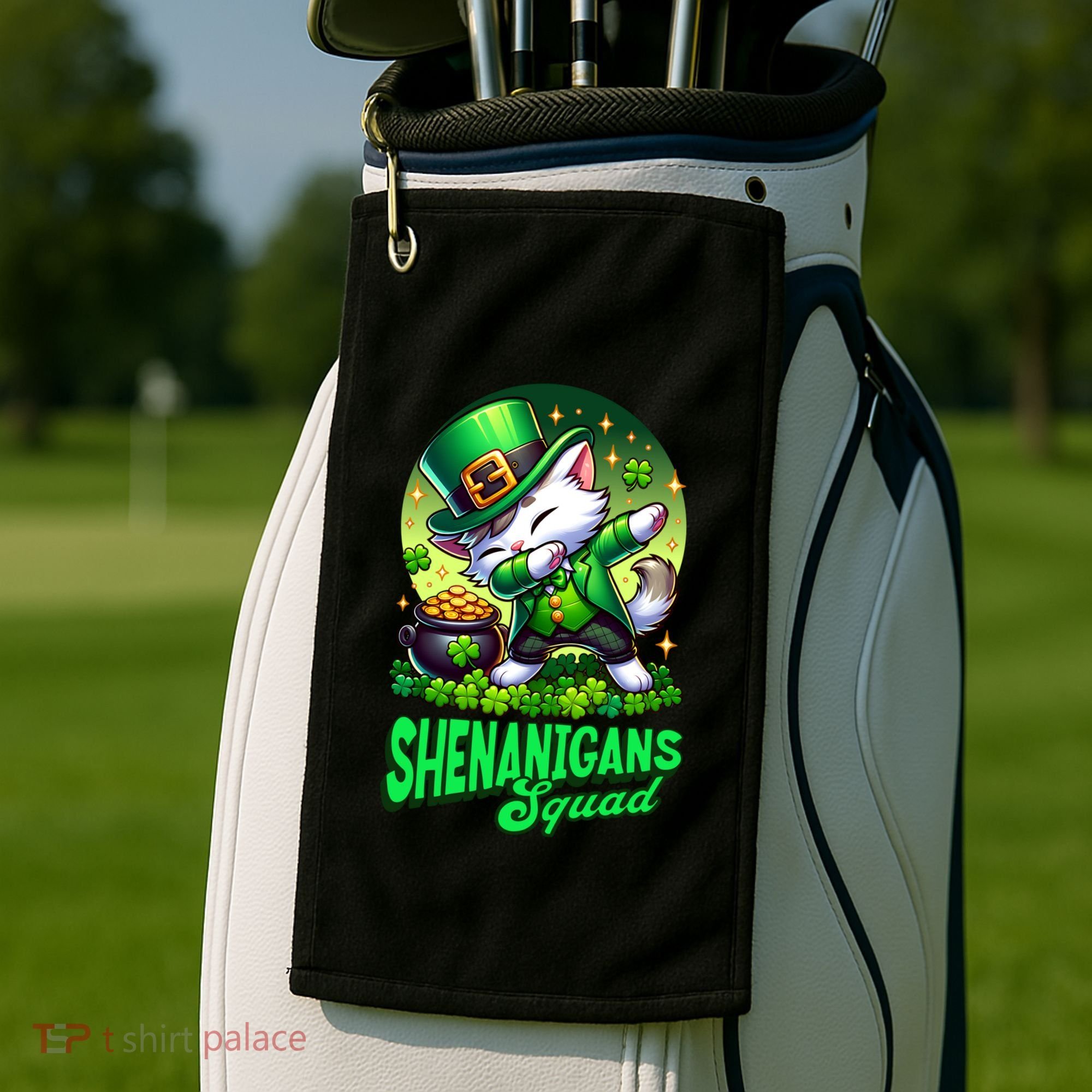 Shenanigans Squad Cat Leprechaun Kitten St PatrickS Day Meaningful Gift Golf Towel