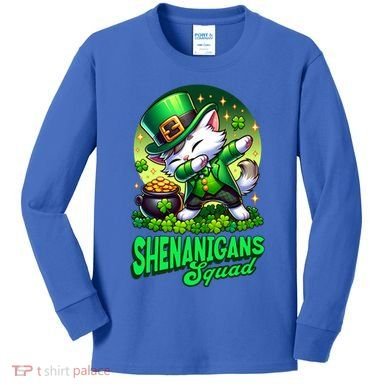 Shenanigans Squad Cat Leprechaun Kitten St PatrickS Day Meaningful Gift Kids Long Sleeve Shirt
