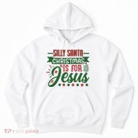 Silly Santa Christmas Is For Jesus Holiday Hoodie thumb 0