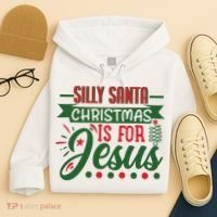 Silly Santa Christmas Is For Jesus Holiday Hoodie thumb 4
