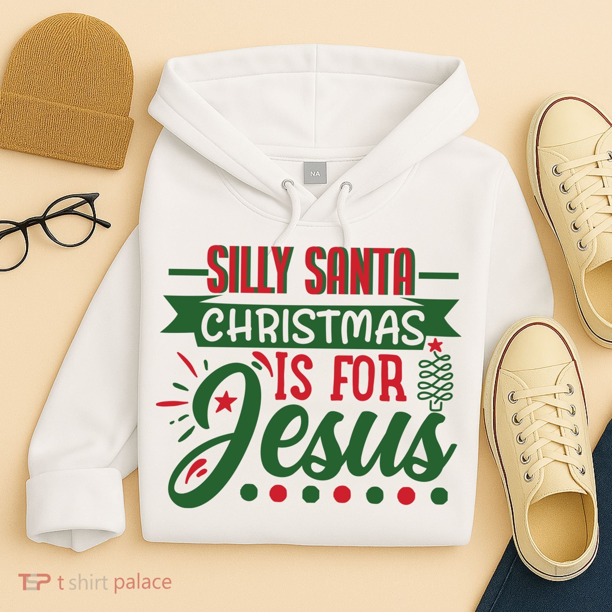 Silly Santa Christmas Is For Jesus Holiday Hoodie