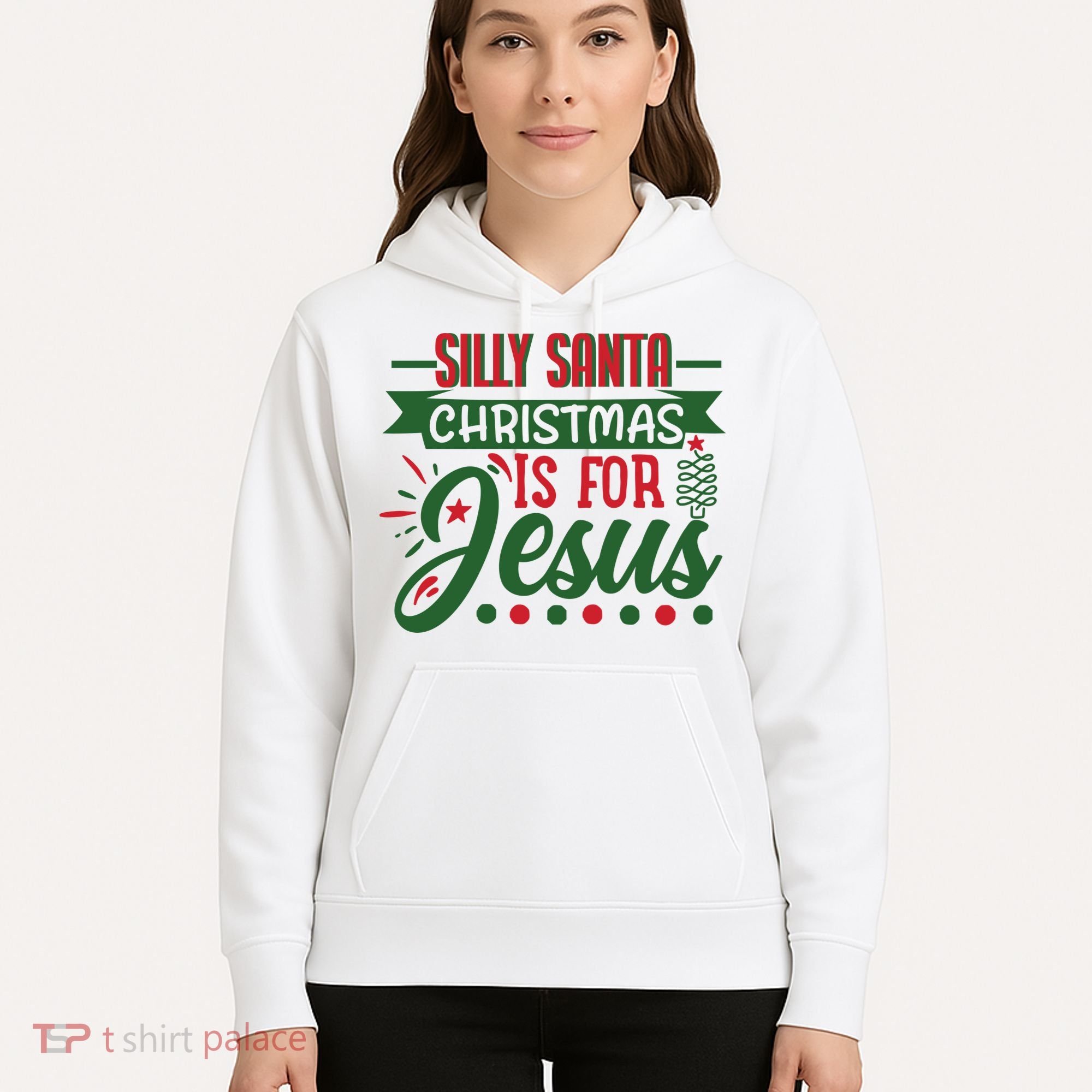 Silly Santa Christmas Is For Jesus Holiday Hoodie