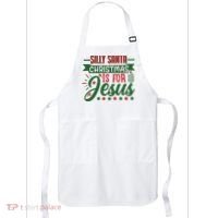 Silly Santa Christmas Is For Jesus Holiday Apron thumb 0