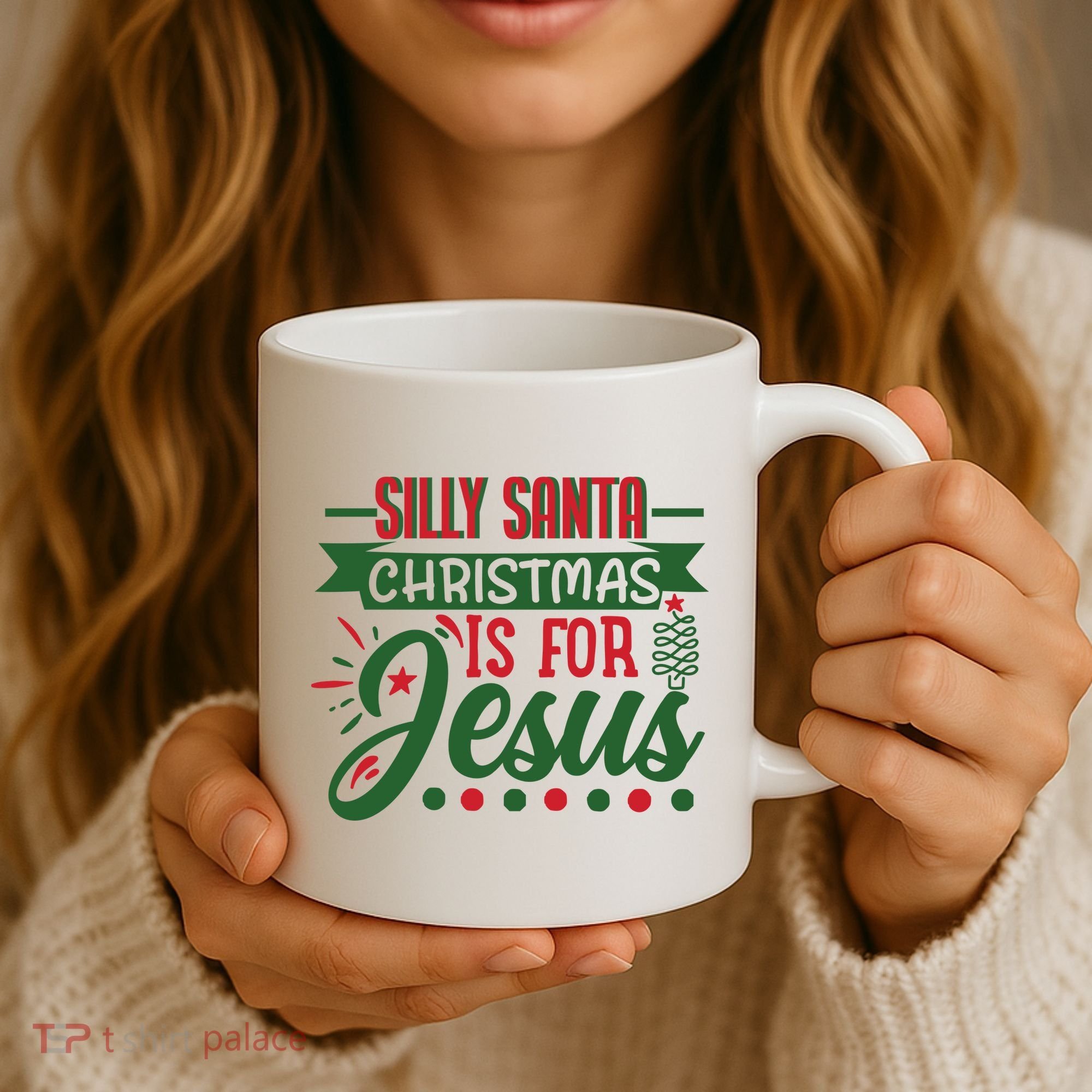 Silly Santa Christmas Is For Jesus Holiday Coffee Mug