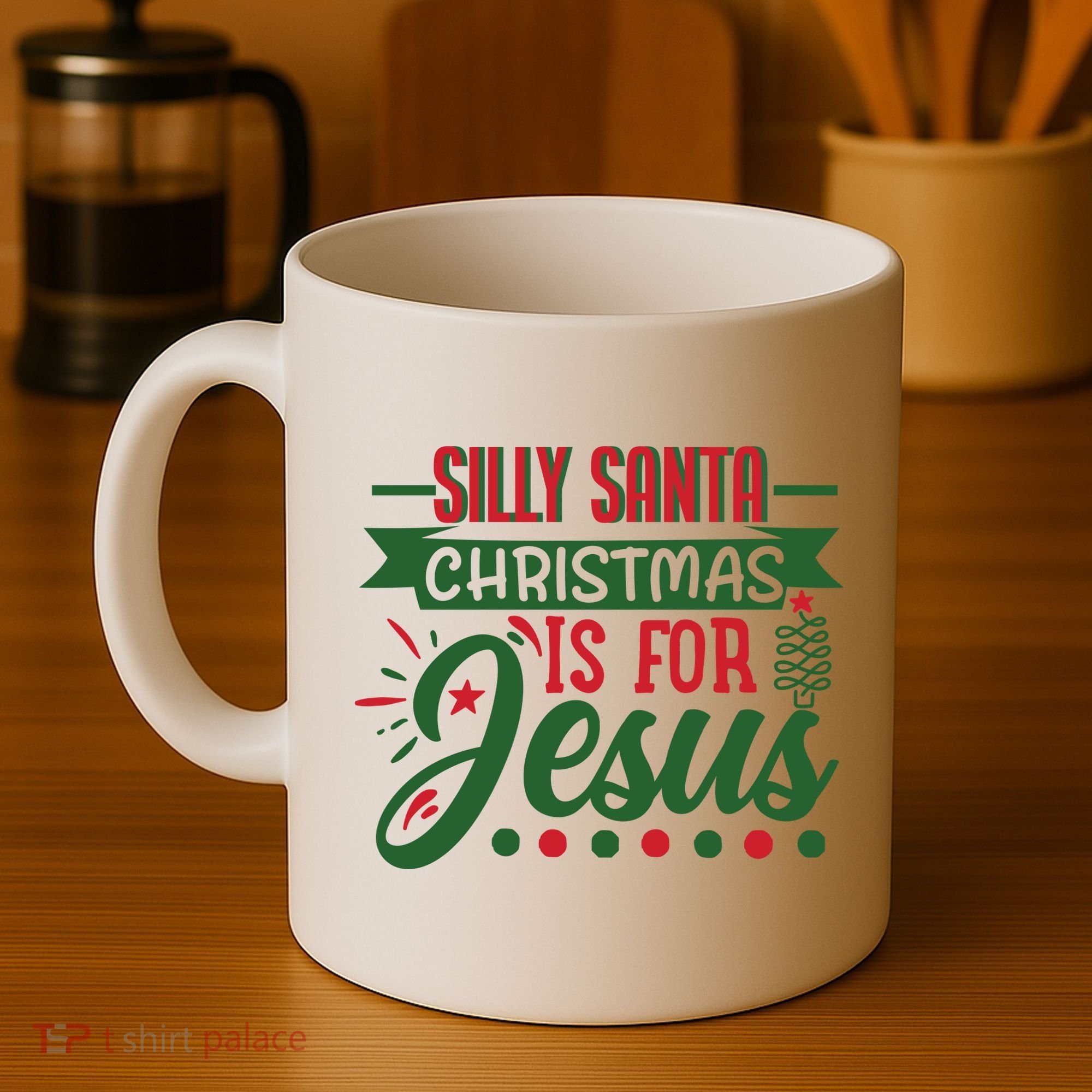 Silly Santa Christmas Is For Jesus Holiday Coffee Mug