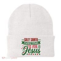 Silly Santa Christmas Is For Jesus Holiday Beanie thumb 0