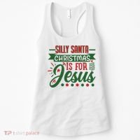 Silly Santa Christmas Is For Jesus Holiday Women's Tank Top thumb 0