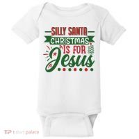 Silly Santa Christmas Is For Jesus Holiday Baby Bodysuit thumb 0