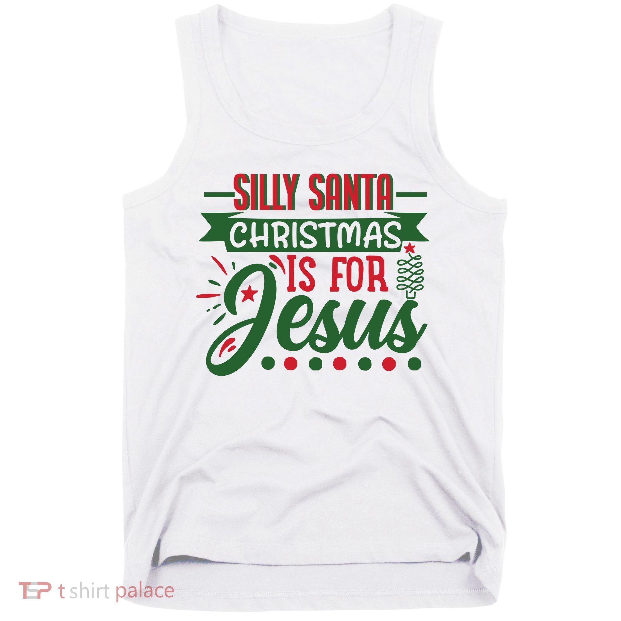 Silly Santa Christmas Is For Jesus Holiday Tank Top