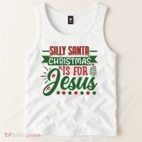 Silly Santa Christmas Is For Jesus Holiday Tank Top thumb 2