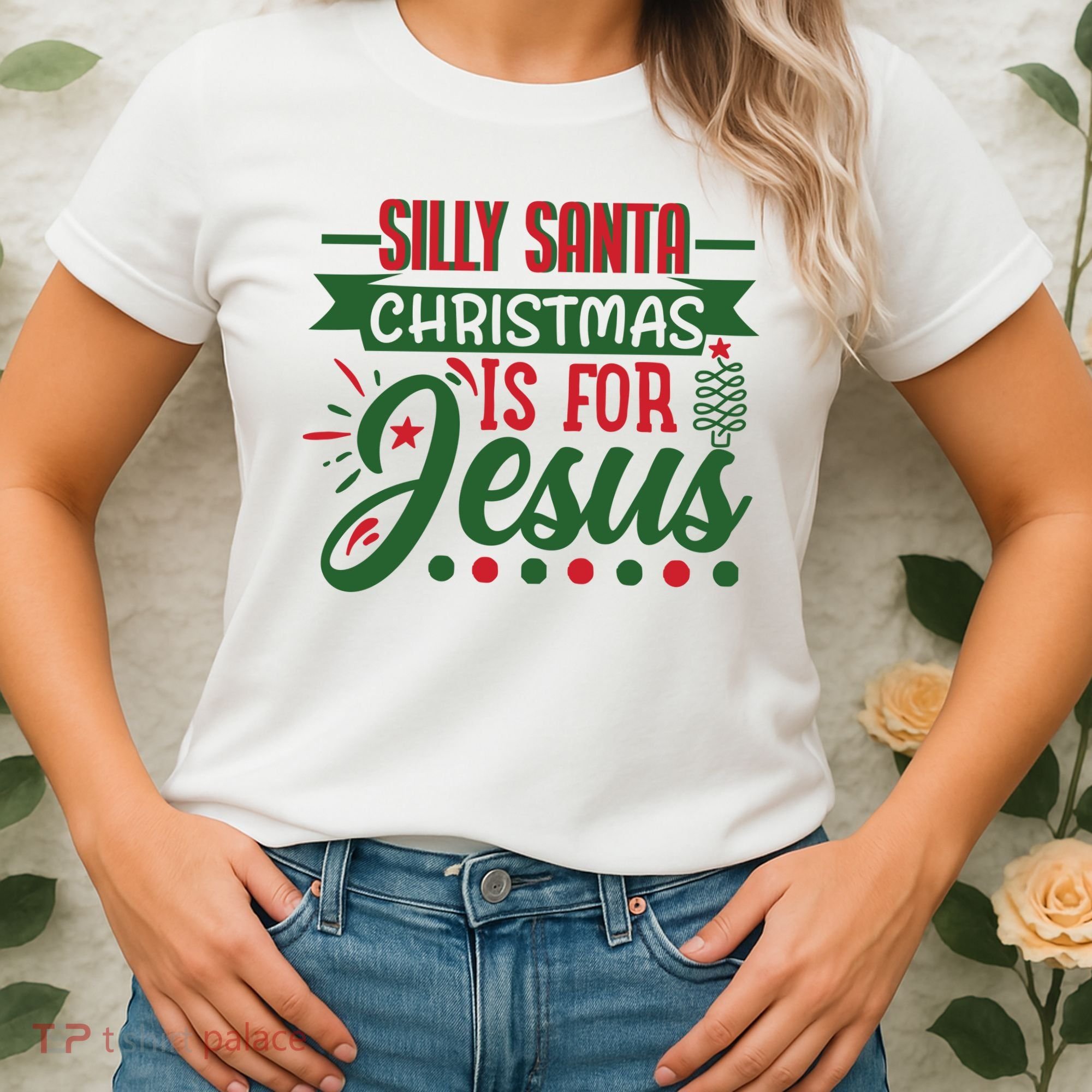 Silly Santa Christmas Is For Jesus Holiday Women's T-Shirt
