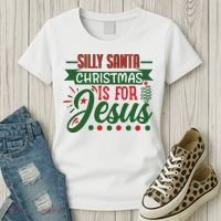 Silly Santa Christmas Is For Jesus Holiday Women's T-Shirt thumb 3