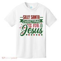 Silly Santa Christmas Is For Jesus Holiday Kids T-Shirt thumb 0