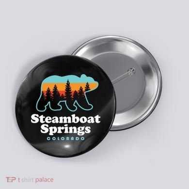 Steamboat Springs Colorado Bear Mountain Skiing Button