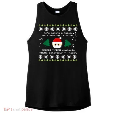 SQL Santa Claus Database Clause Developer Code DB Programmer Ladies PosiCharge Tri-Blend Wicking Tank
