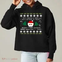 SQL Santa Claus Database Clause Developer Code DB Programmer Ladies Heavyweight Boxy Pullover Hoodie thumb 0
