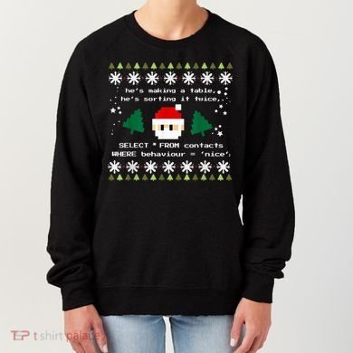 SQL Santa Claus Database Clause Developer Code DB Programmer Women's Sweatshirt