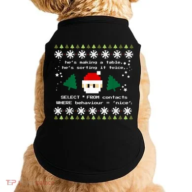 SQL Santa Claus Database Clause Developer Code DB Programmer Doggie Tank