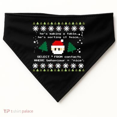 SQL Santa Claus Database Clause Developer Code DB Programmer USA-Made Doggie Bandana