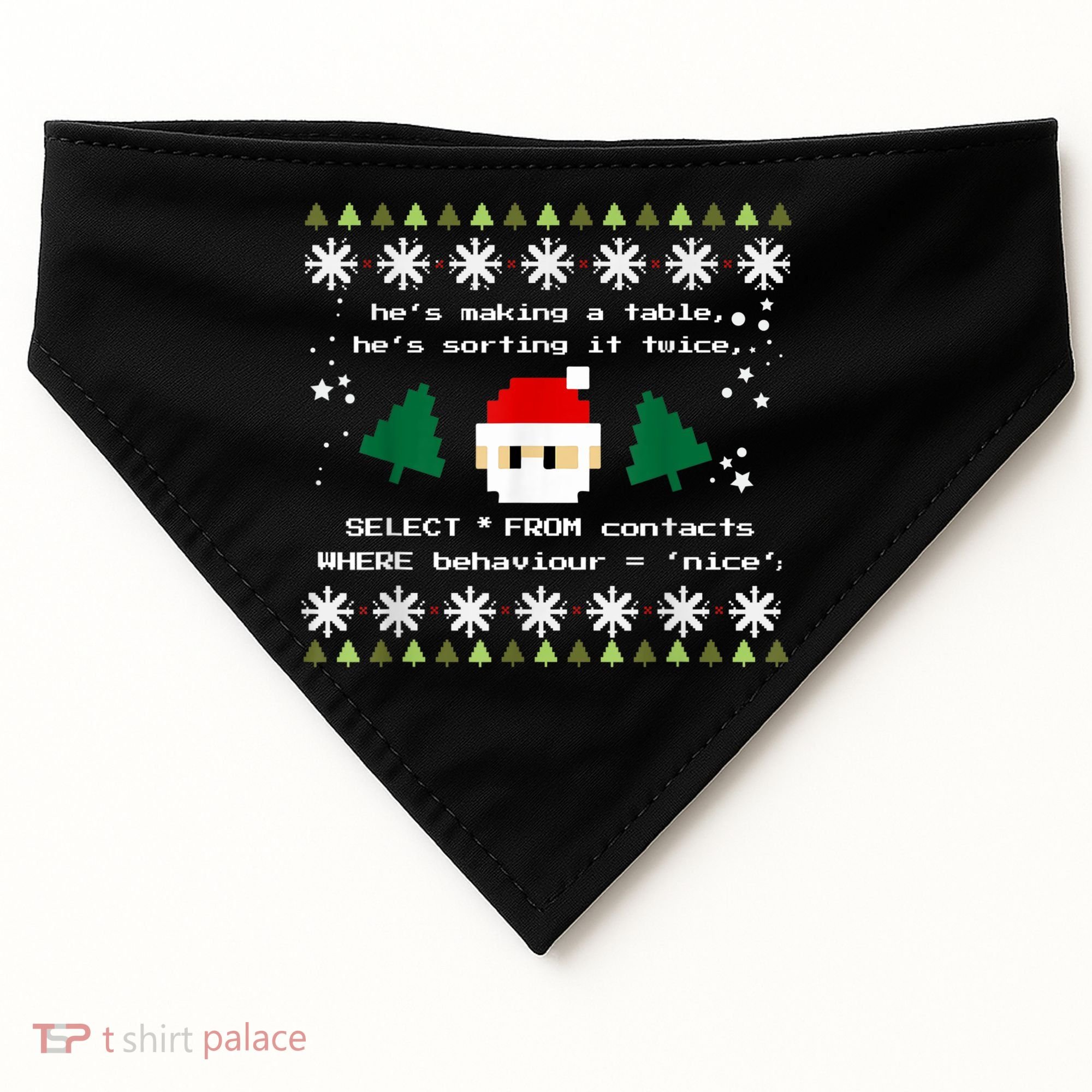 SQL Santa Claus Database Clause Developer Code DB Programmer USA-Made Doggie Bandana