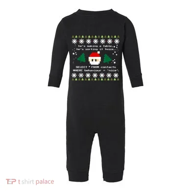SQL Santa Claus Database Clause Developer Code DB Programmer Infant Fleece One Piece