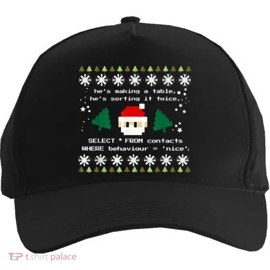 SQL Santa Claus Database Clause Developer Code DB Programmer Five-Panel Snapback Cap