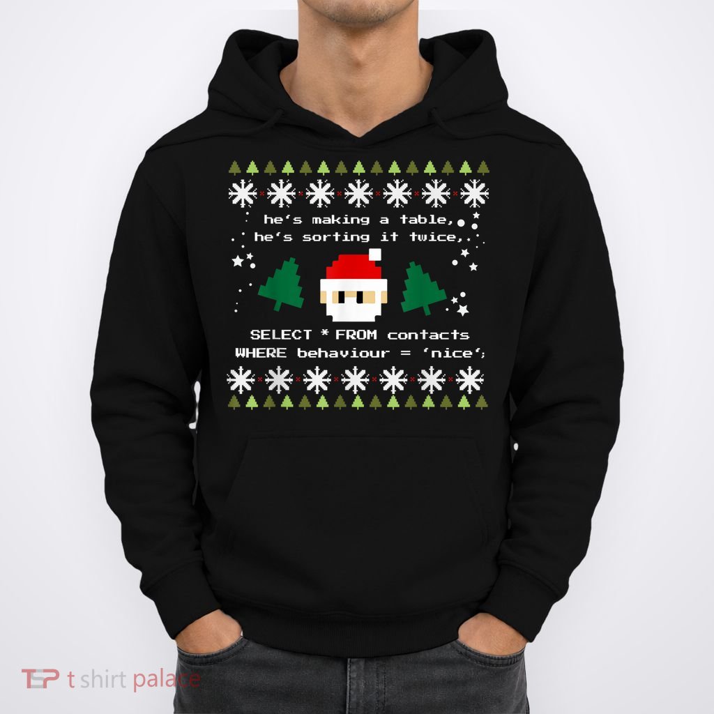 SQL Santa Claus Database Clause Developer Code DB Programmer Hoodie ...