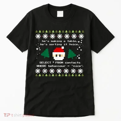 SQL Santa Claus Database Clause Developer Code DB Programmer Tall T-Shirt