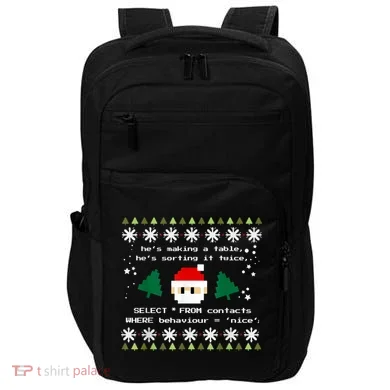 SQL Santa Claus Database Clause Developer Code DB Programmer Impact Tech Backpack