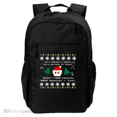 SQL Santa Claus Database Clause Developer Code DB Programmer Backpack