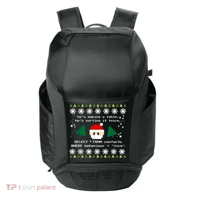 SQL Santa Claus Database Clause Developer Code DB Programmer Sport-Tek Club Rec Backpack