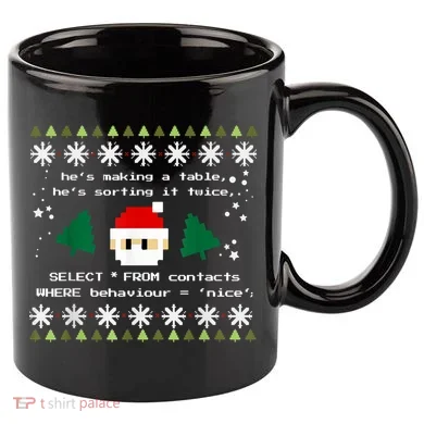 SQL Santa Claus Database Clause Developer Code DB Programmer 11oz C Handle Ceramic Mug