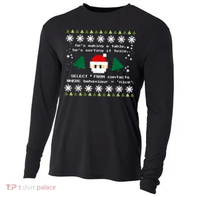 SQL Santa Claus Database Clause Developer Code DB Programmer Cooling Performance Long Sleeve Crew