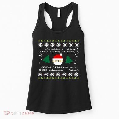 SQL Santa Claus Database Clause Developer Code DB Programmer Women's Tank Top