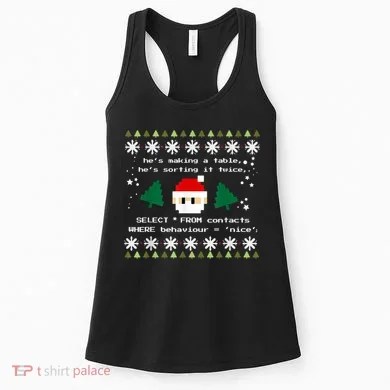 SQL Santa Claus Database Clause Developer Code DB Programmer Women's Tank Top