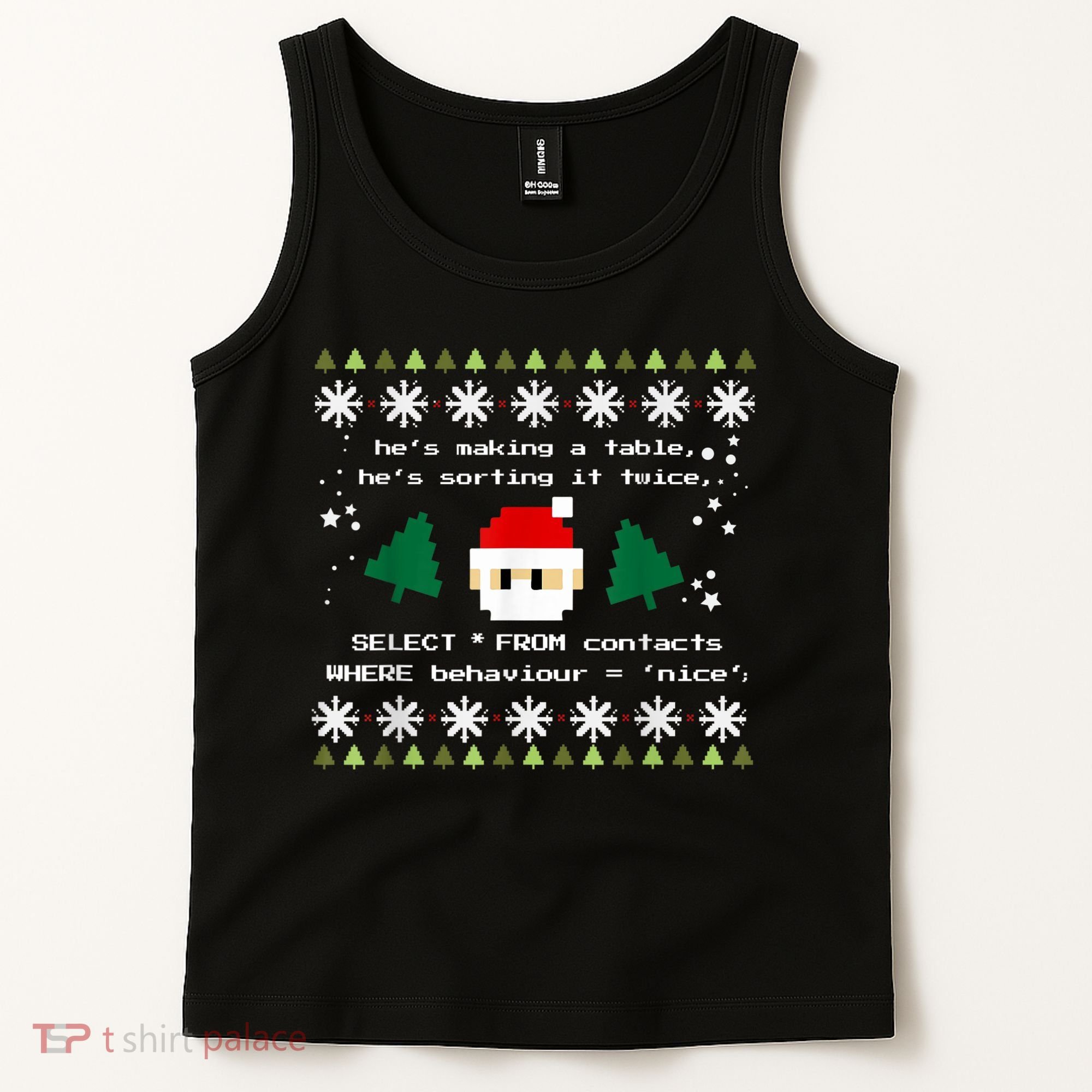 SQL Santa Claus Database Clause Developer Code DB Programmer Tank Top