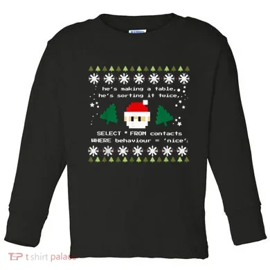 SQL Santa Claus Database Clause Developer Code DB Programmer Toddler Long Sleeve
