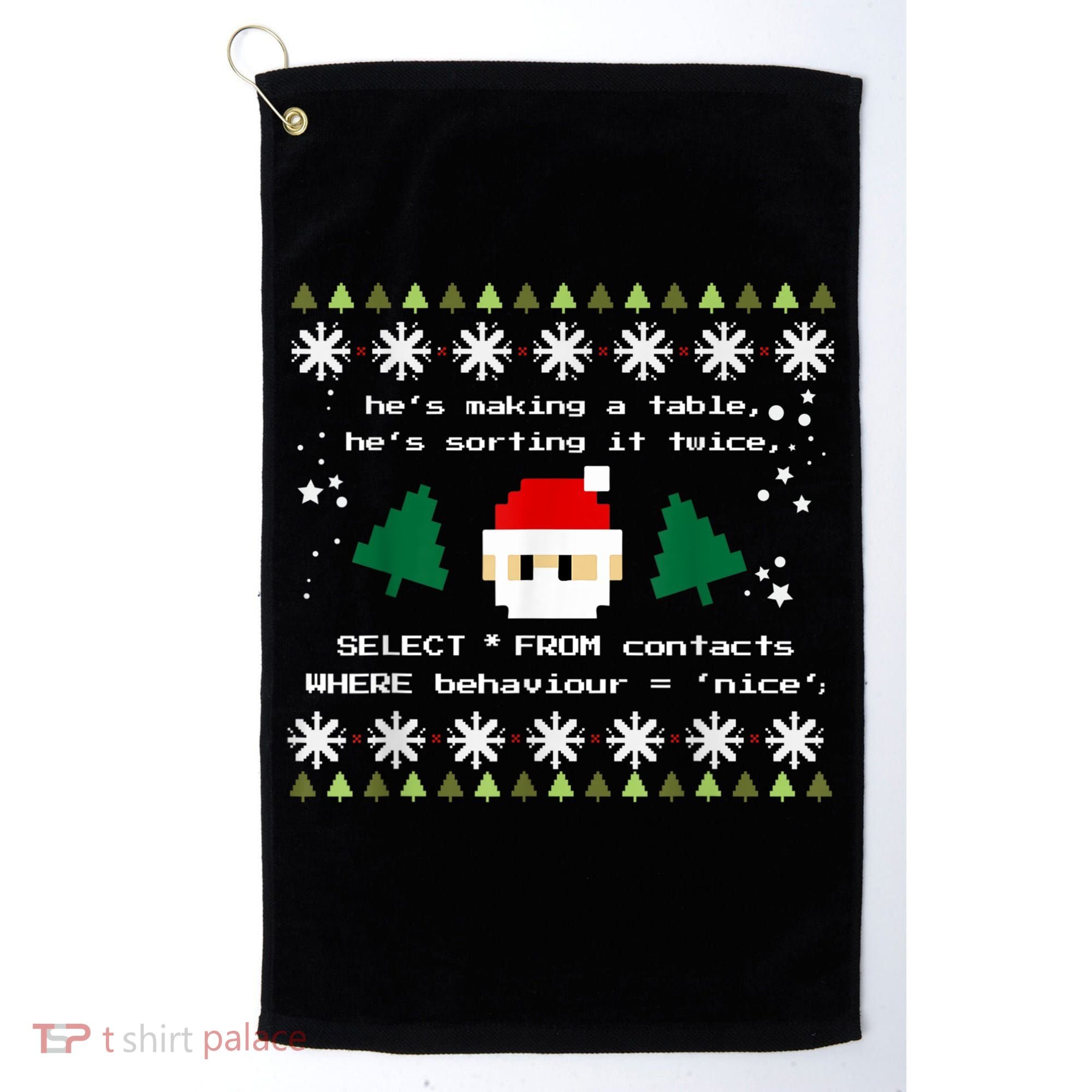 SQL Santa Claus Database Clause Developer Code DB Programmer Golf Towel