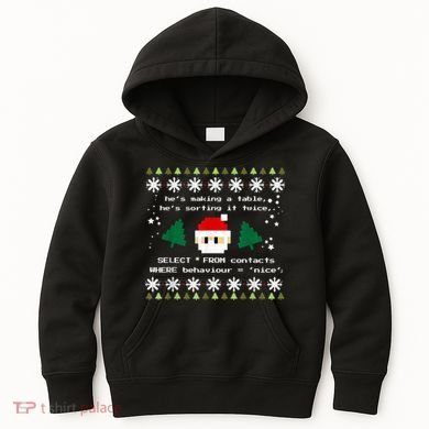 SQL Santa Claus Database Clause Developer Code DB Programmer Kids Hoodie