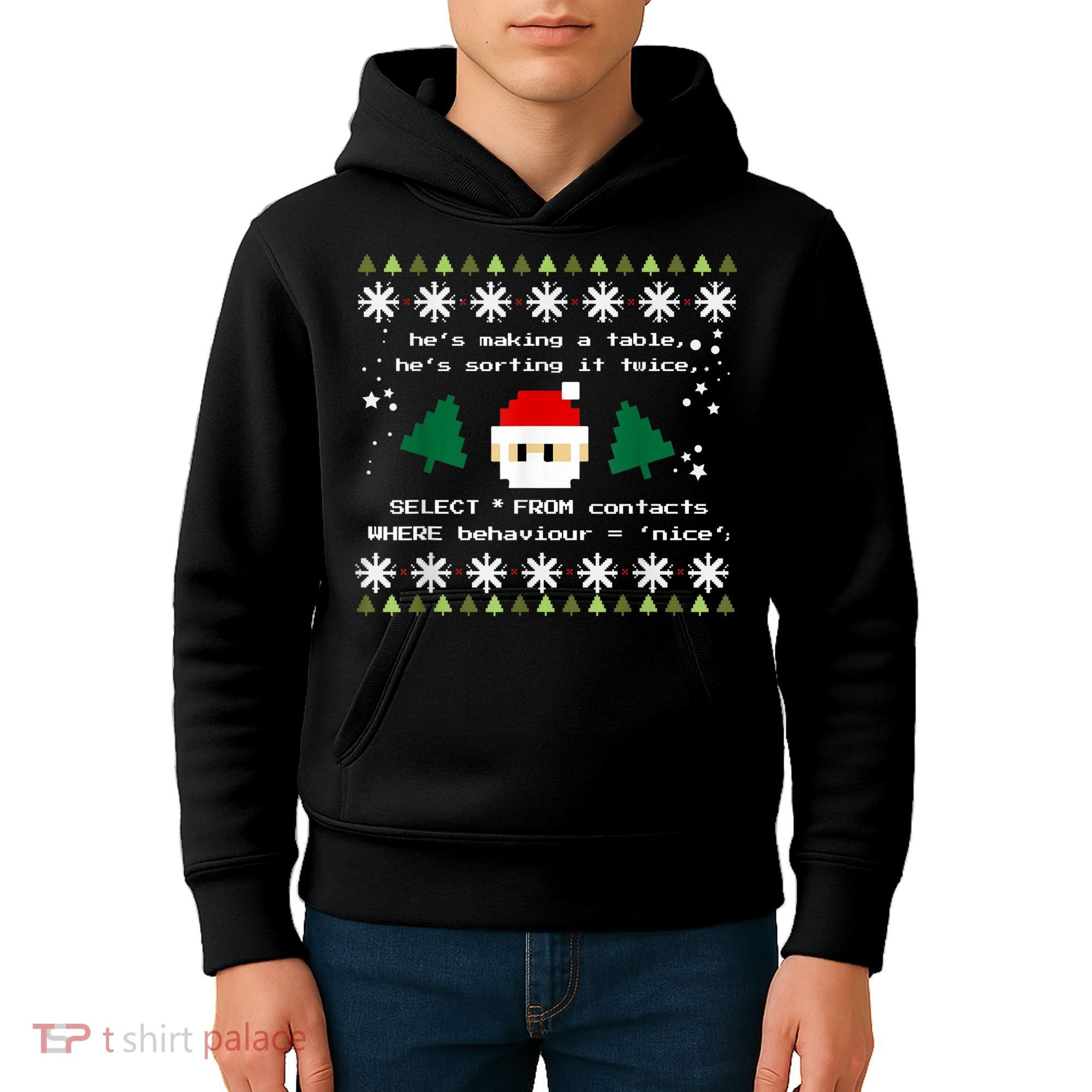 SQL Santa Claus Database Clause Developer Code DB Programmer Kids Hoodie