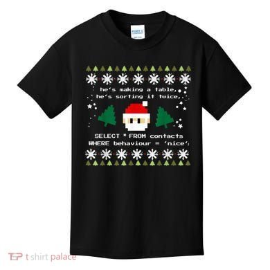 SQL Santa Claus Database Clause Developer Code DB Programmer Kids T-Shirt