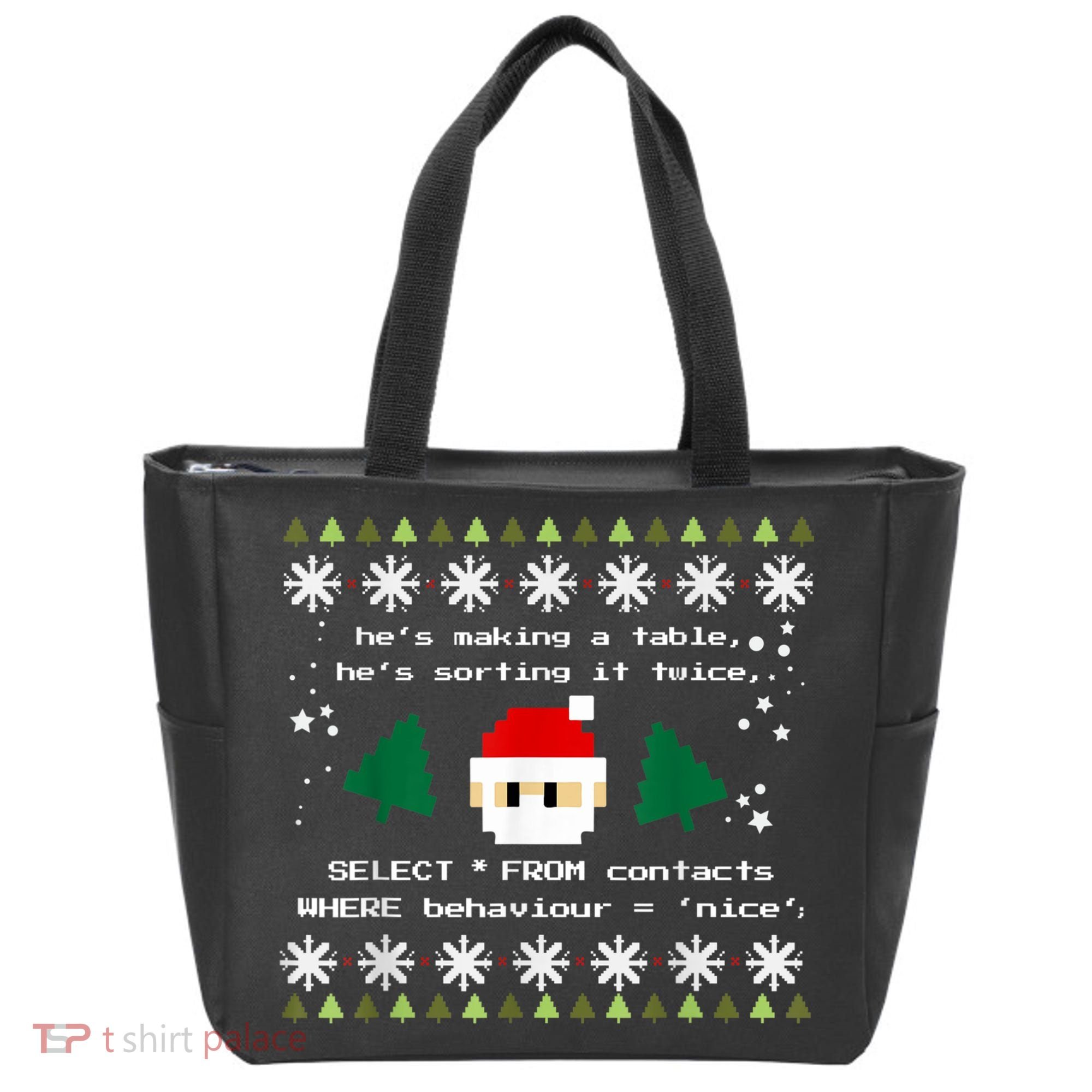 SQL Santa Claus Database Clause Developer Code DB Programmer Tote Bag
