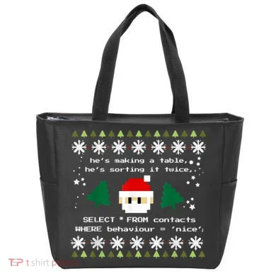 SQL Santa Claus Database Clause Developer Code DB Programmer Tote Bag