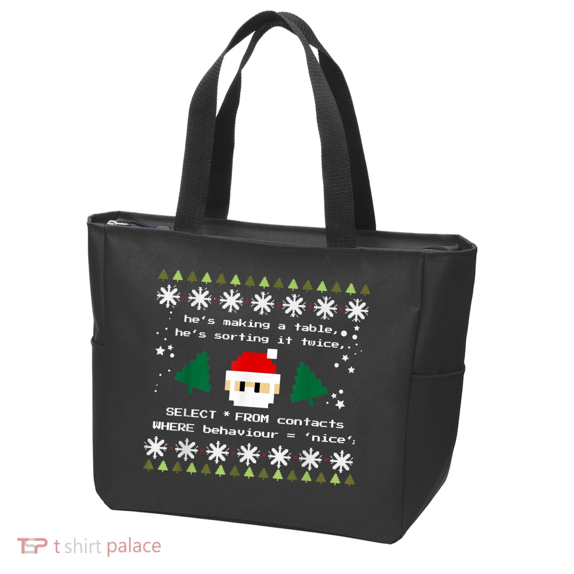 SQL Santa Claus Database Clause Developer Code DB Programmer Tote Bag