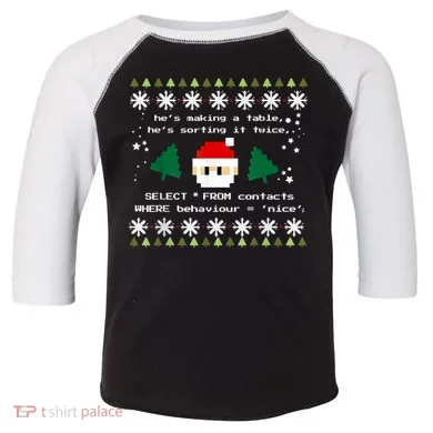 SQL Santa Claus Database Clause Developer Code DB Programmer Toddler Fine Jersey T-Shirt