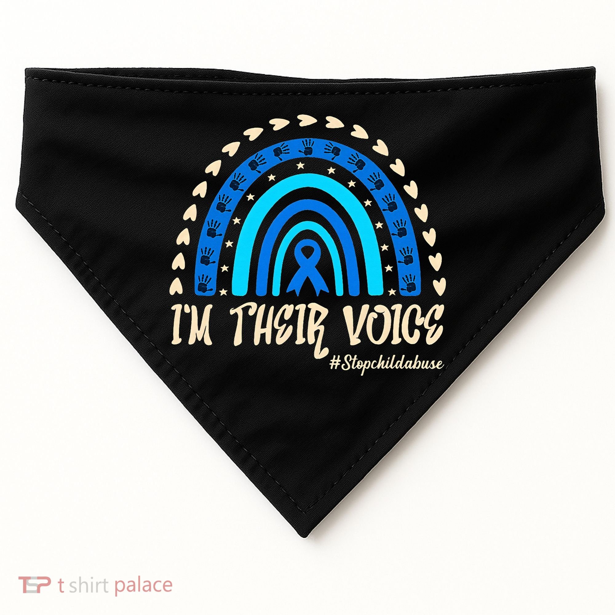 Support Squad Child Abuse Prevention Month Awareness April USA-Made Doggie Bandana